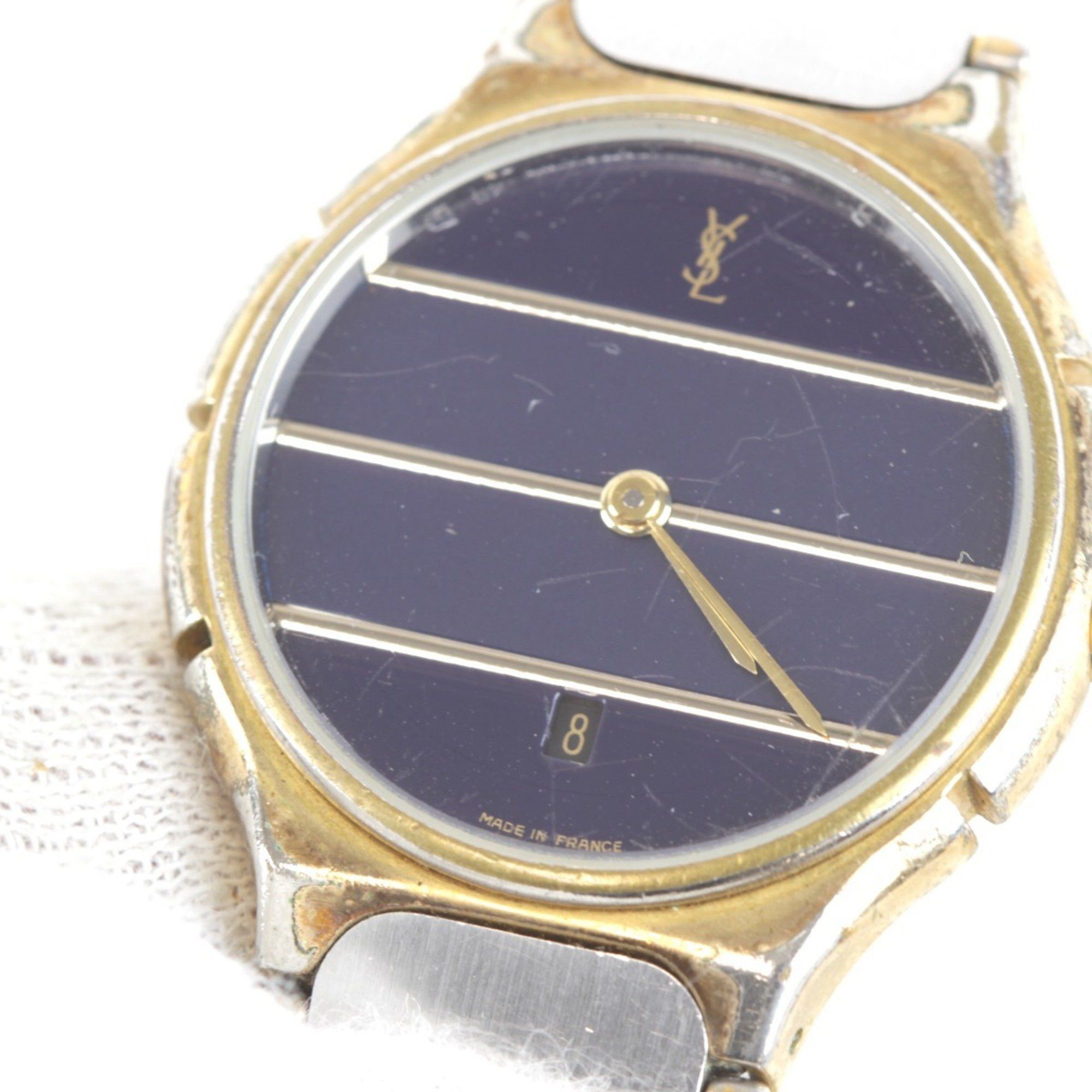 Yves Saint Laurent SAINT LAURENT Border Dial Watch Stainless Steel Ladies Size ONE SIZE - 9 Thumbnail