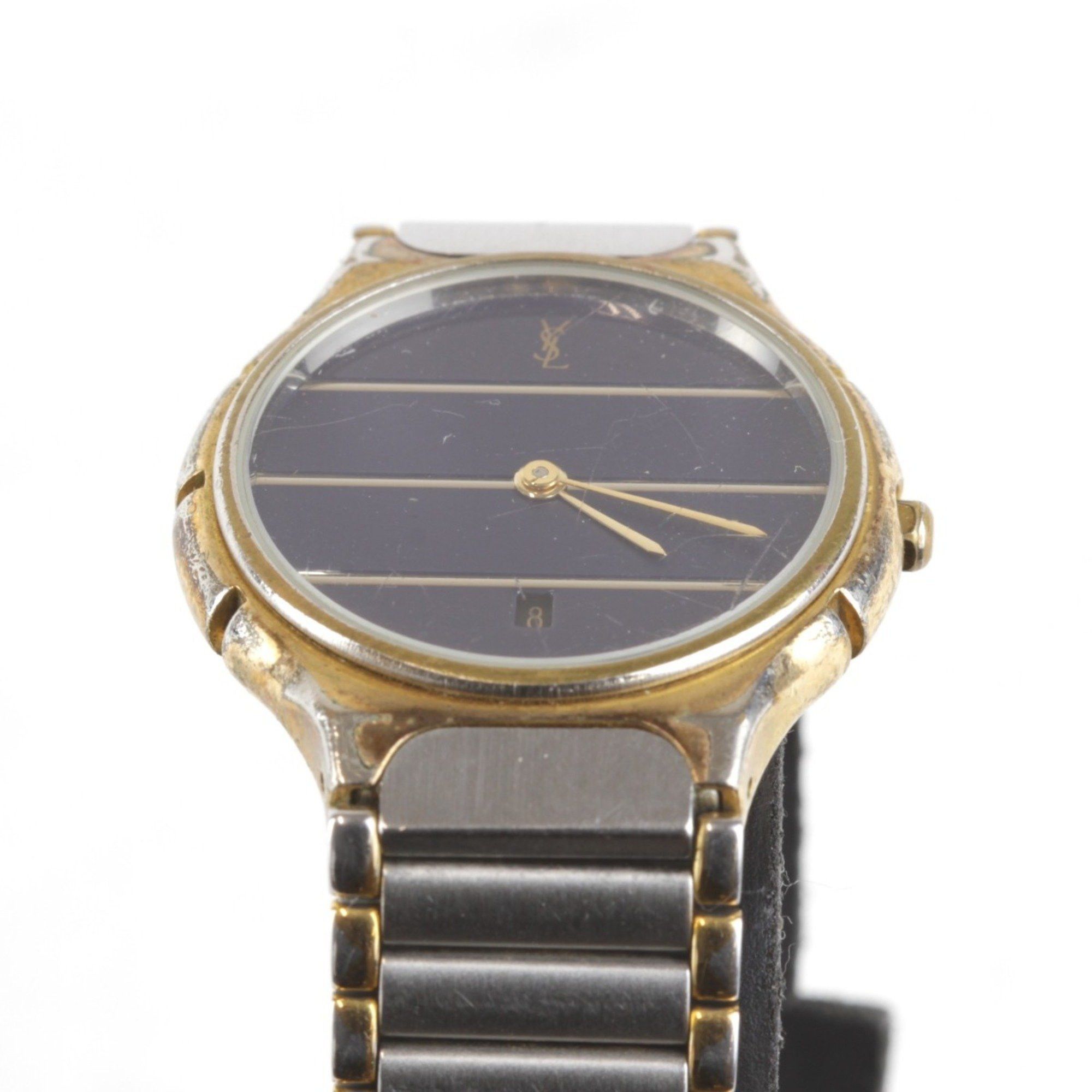 Yves Saint Laurent SAINT LAURENT Border Dial Watch Stainless Steel Ladies Size ONE SIZE - 4 Thumbnail