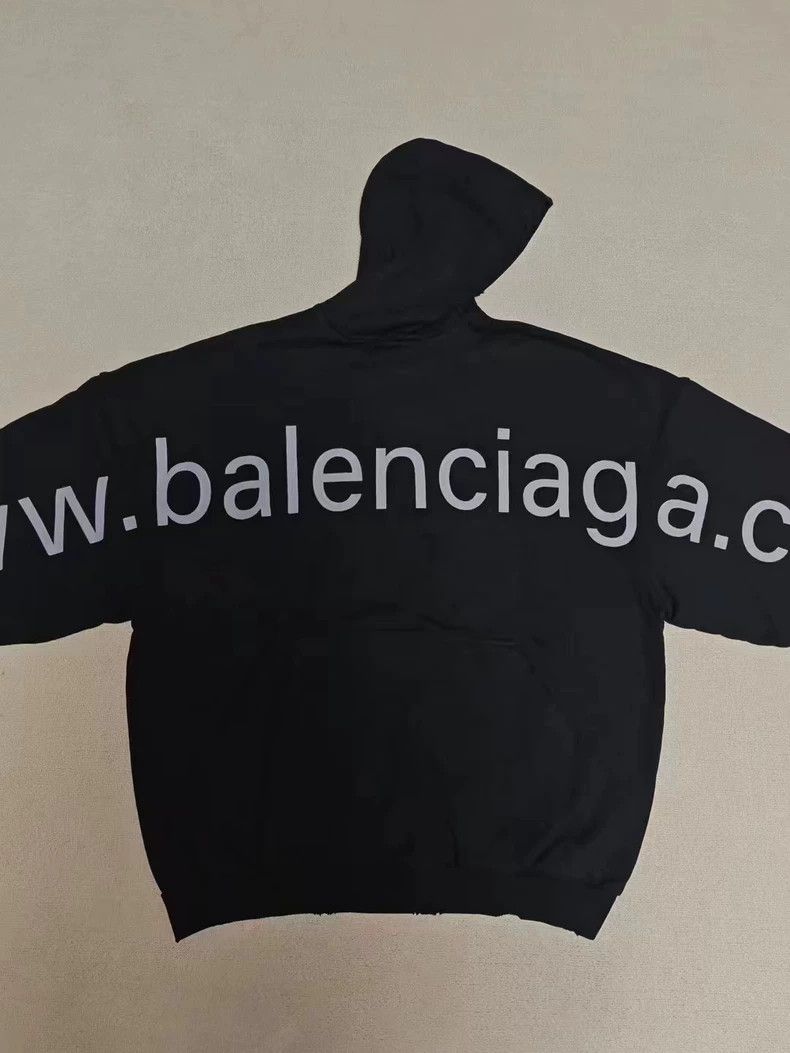 Balenciaga Balenciaga Black Hooded Sweatshirt with Logo Size US S / EU 44-46 / 1 - 3 Thumbnail