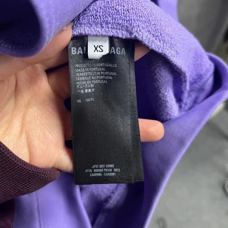 Balenciaga Balenciaga Purple Logo Embroidered Hoodie Size US XS / EU 42 / 0 - 4 Thumbnail