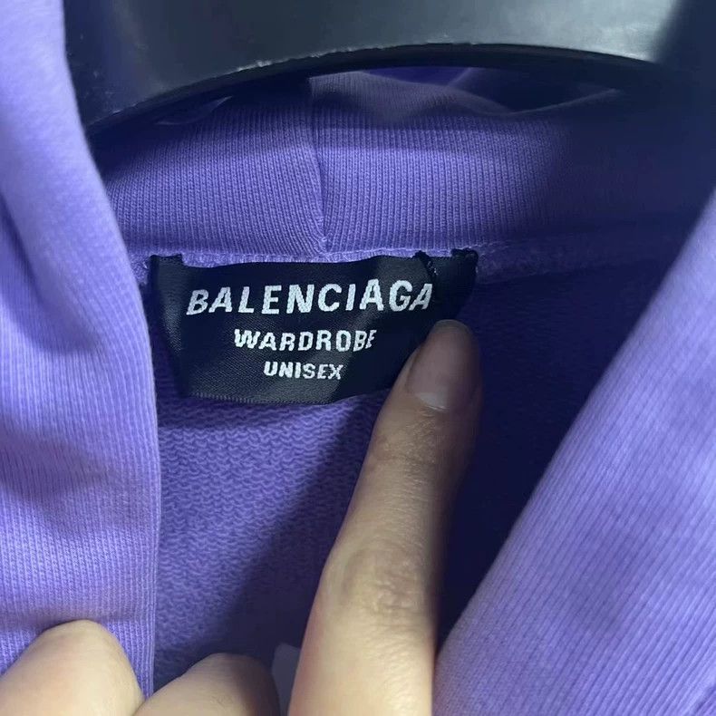 Balenciaga Balenciaga Purple Logo Embroidered Hoodie Size US XS / EU 42 / 0 - 3 Thumbnail