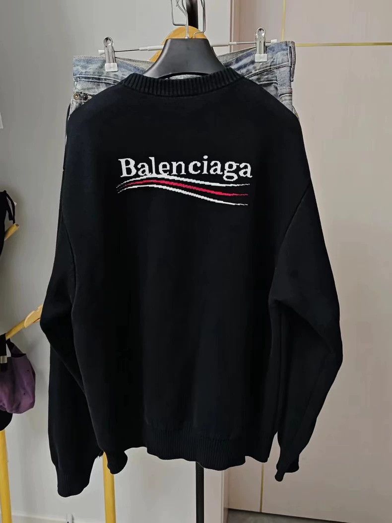 Balenciaga Balenciaga Black Knitted Sports Hoodie Sweatshirt Size US M / EU 48-50 / 2 - 2 Thumbnail