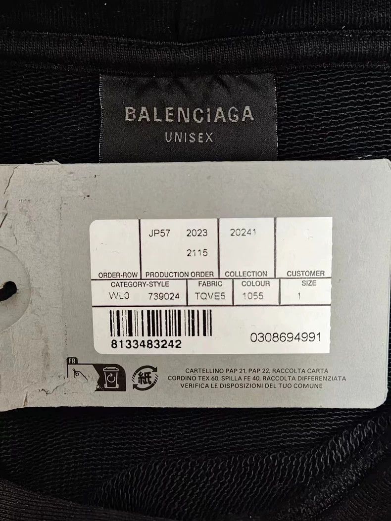 Balenciaga Balenciaga Vintage Inspired Black Hoodie Size US S / EU 44-46 / 1 - 4 Thumbnail