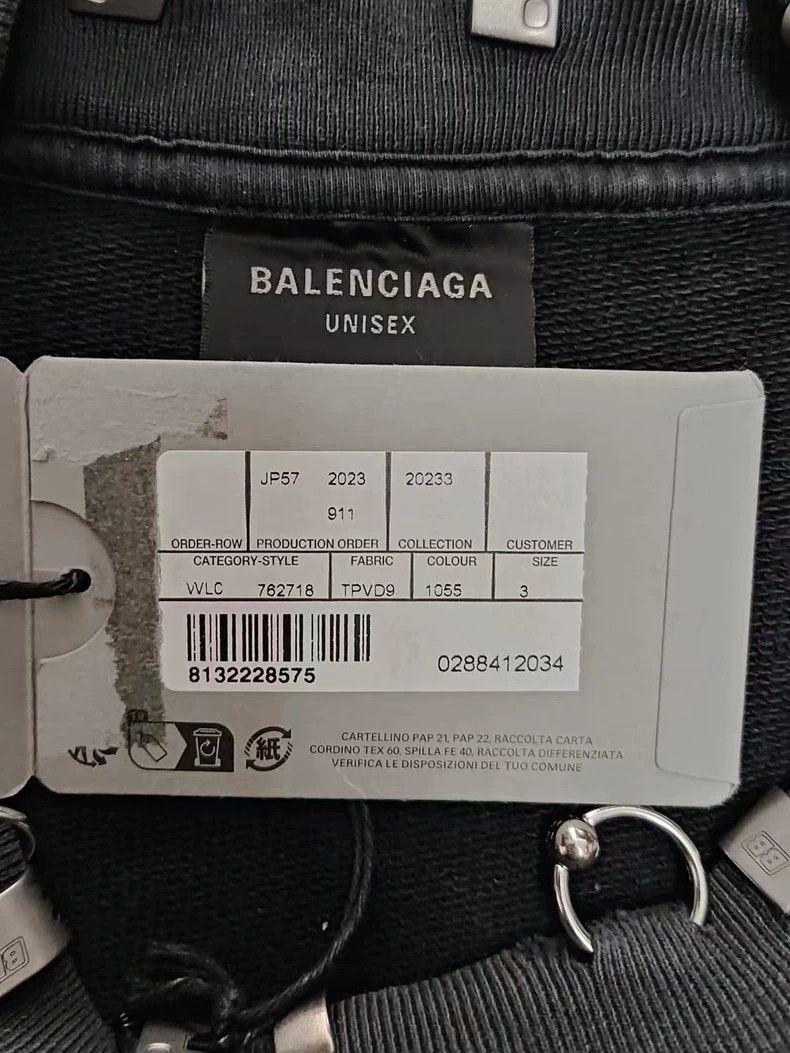 Balenciaga Balenciaga Long Sleeve Sweatshirt with Studs Size US M / EU 48-50 / 2 - 4 Thumbnail