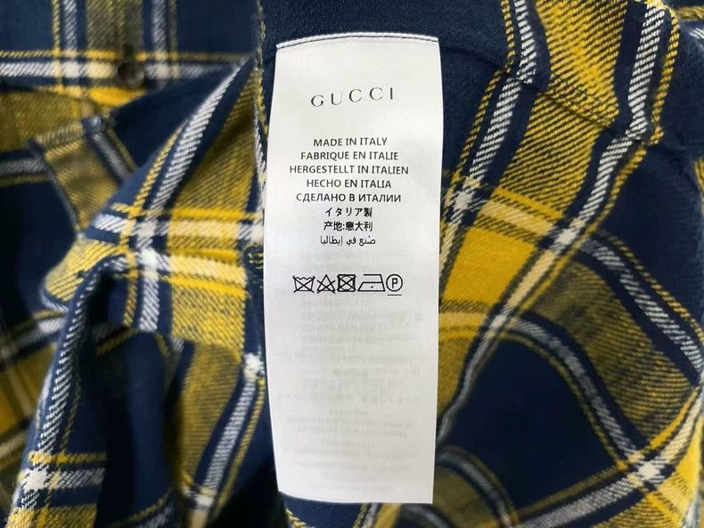 Gucci Gucci Embroidered Checkered Long Sleeve Shirt Size US M / EU 48-50 / 2 - 3 Thumbnail