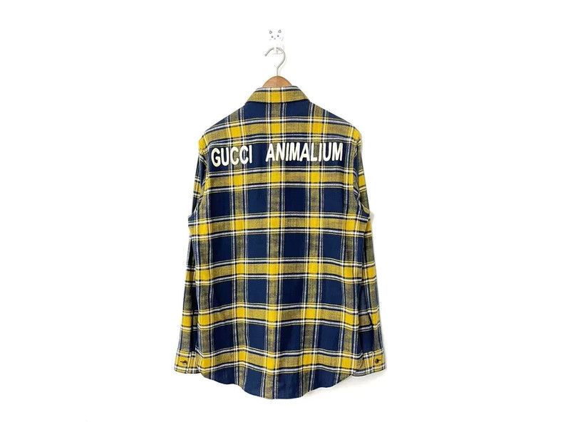 Gucci Gucci Embroidered Checkered Long Sleeve Shirt Size US M / EU 48-50 / 2 - 2 Thumbnail