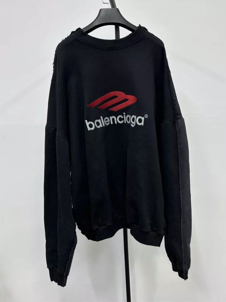 Balenciaga Balenciaga Black Long Sleeve Sweatshirt Size US XXS / EU 40 - 2 Thumbnail