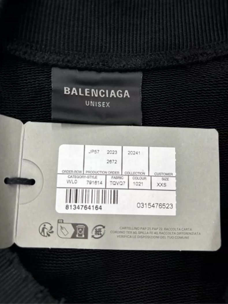 Balenciaga Balenciaga Black Long Sleeve Sweatshirt Size US XXS / EU 40 - 3 Thumbnail