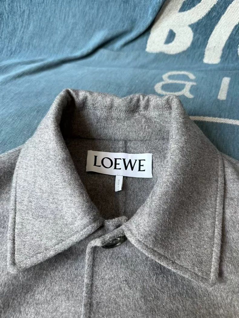 Loewe Loewe Gray Wool Jacket with Leather Tag Size US L / EU 52-54 / 3 - 2 Thumbnail