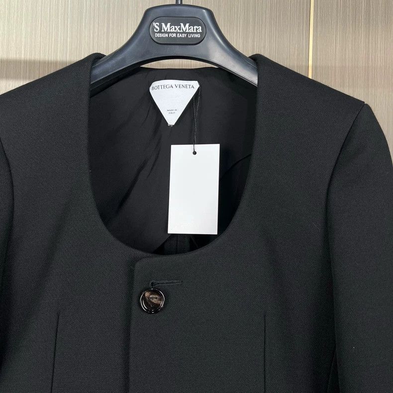 Bottega Veneta Bottega Veneta Black Collarless Blazer Jacket Size US S / EU 44-46 / 1 - 5 Thumbnail