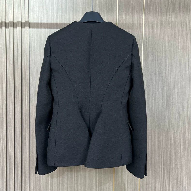 Bottega Veneta Bottega Veneta Black Collarless Blazer Jacket Size US S / EU 44-46 / 1 - 2 Thumbnail