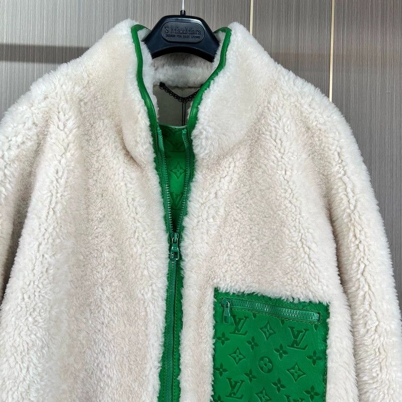 Louis Vuitton Louis Vuitton White Green Shearling Jacket Size US XXL / EU 58 / 5 - 4 Thumbnail