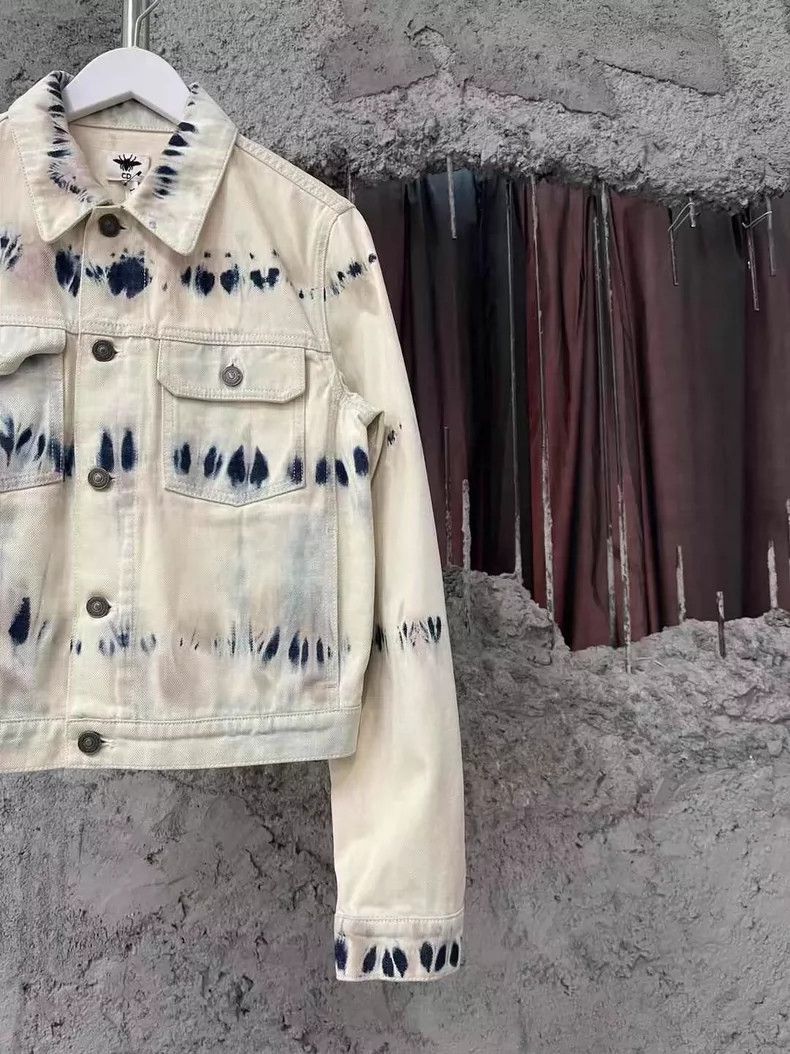 Dior Dior Tie-Dye Denim Jacket in Cream Color Size US M / EU 48-50 / 2 - 4 Thumbnail