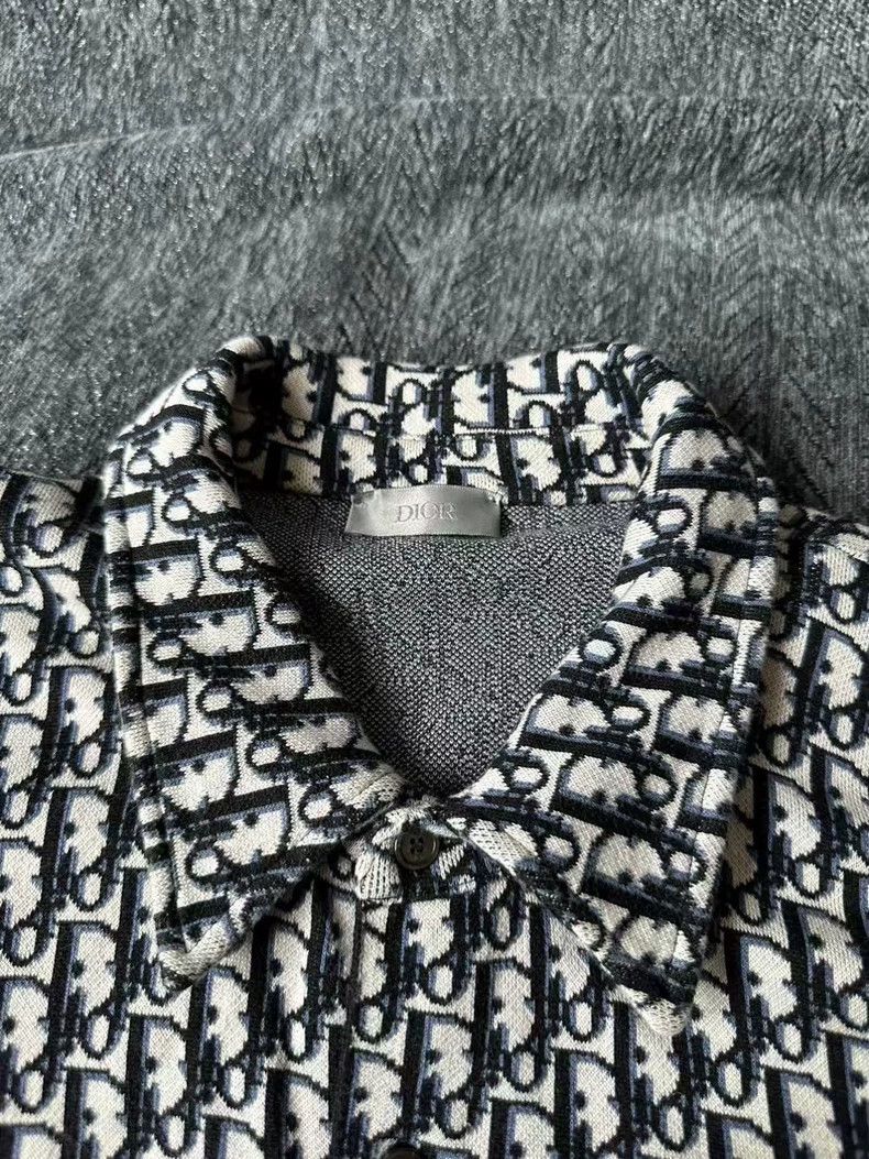 Dior Navy Knit Printed Shirt by Dior Size US XL / EU 56 / 4 - 3 Thumbnail