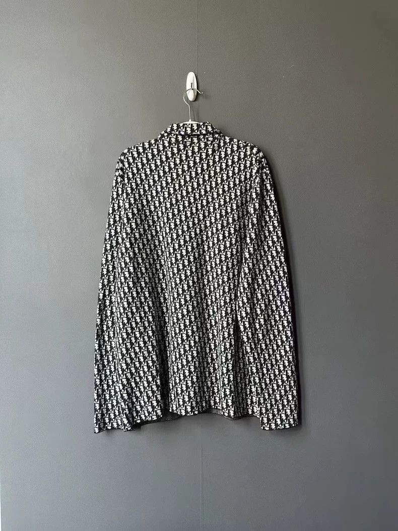 Dior Navy Knit Printed Shirt by Dior Size US XL / EU 56 / 4 - 2 Thumbnail
