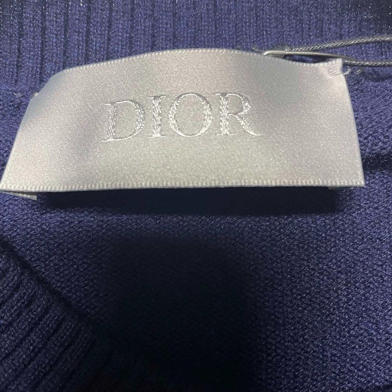 Dior Dior Dark Blue Dog Pattern Knitted Sweater Size US L / EU 52-54 / 3 - 6 Thumbnail