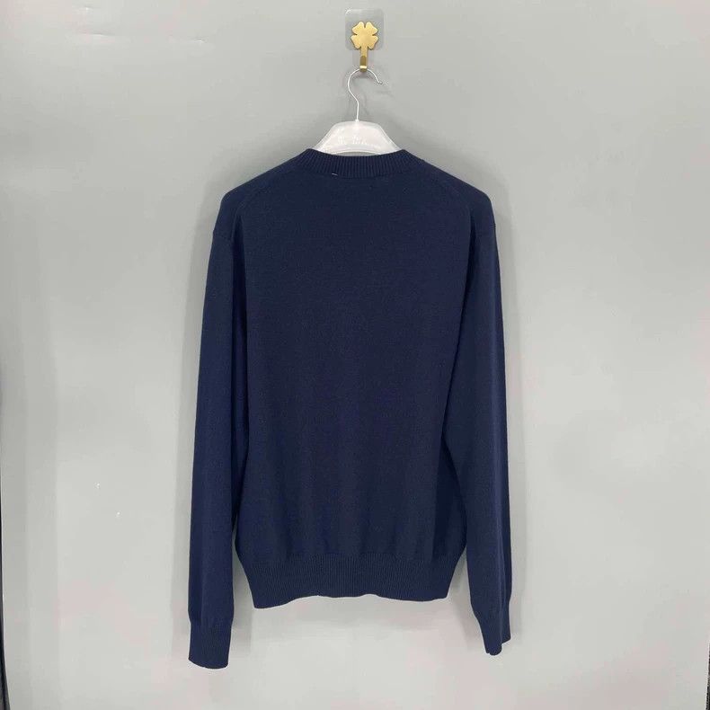 Dior Dior Dark Blue Dog Pattern Knitted Sweater Size US L / EU 52-54 / 3 - 2 Thumbnail