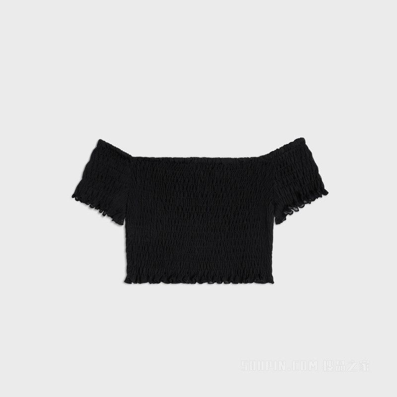 Celine triomphe crop top in gauffered silk Size XXL / US 16-18 / IT 52-54 - 2 Thumbnail