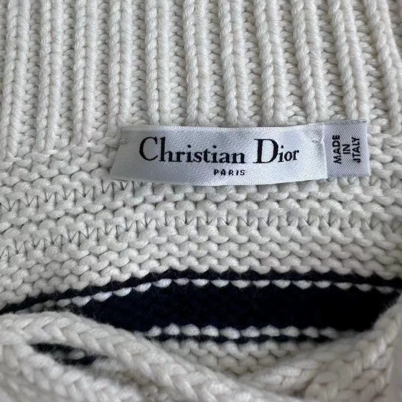 Dior Striped Knit Sweater with Navy Collar Size US M / EU 48-50 / 2 - 3 Thumbnail