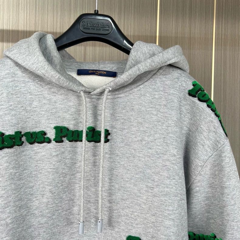 Louis Vuitton Louis Vuitton Gray Hooded Sweatshirt with Letters Size US S / EU 44-46 / 1 - 3 Thumbnail