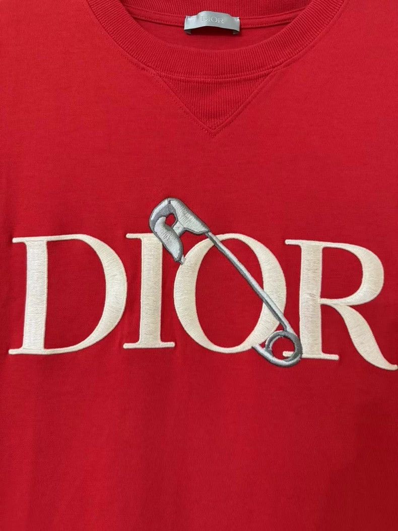 Dior Dior Red Short Sleeve T-Shirt with Embroidery Size US M / EU 48-50 / 2 - 2 Thumbnail