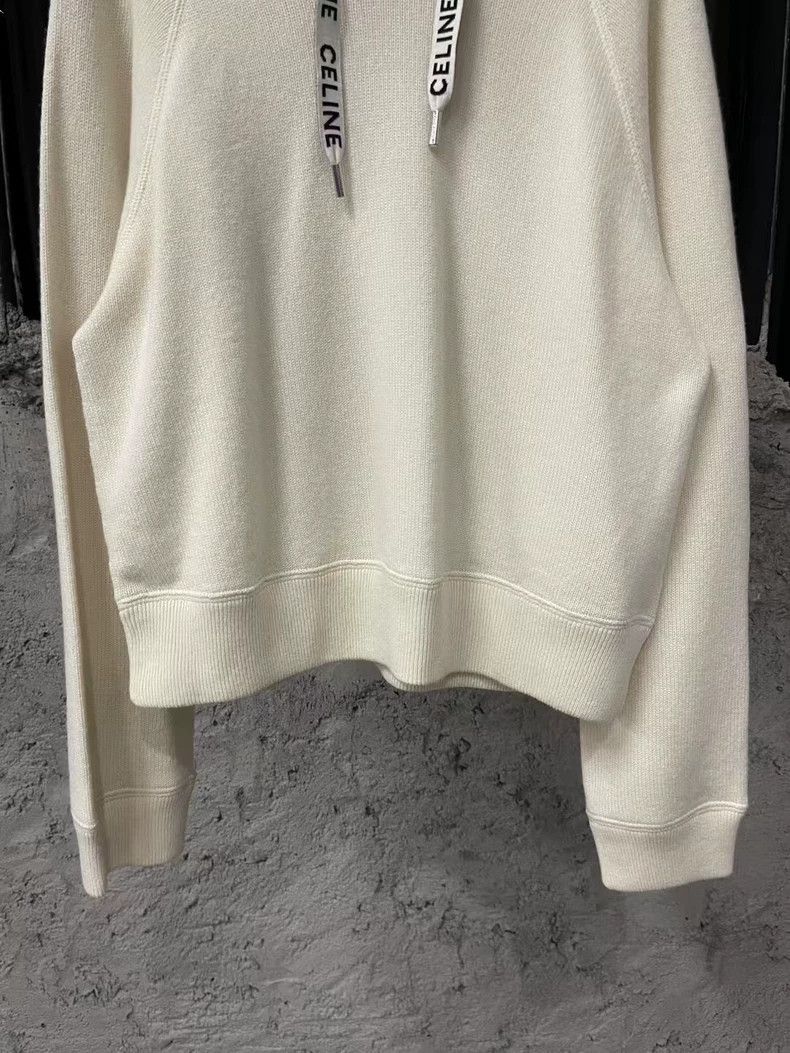 Celine Celine Logo Drawstring Wool Hoodie Sweatshirt Size US M / EU 48-50 / 2 - 4 Thumbnail