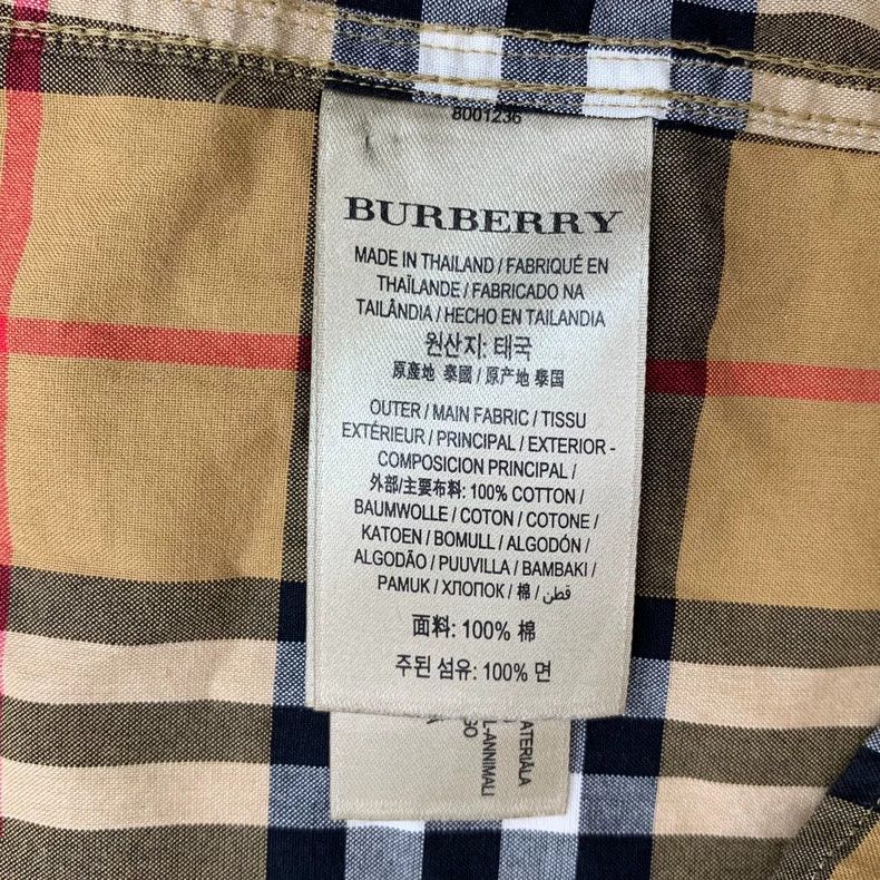 Burberry Burberry Brown Plaid Cotton Long Sleeve Shirt Size US M / EU 48-50 / 2 - 6 Thumbnail
