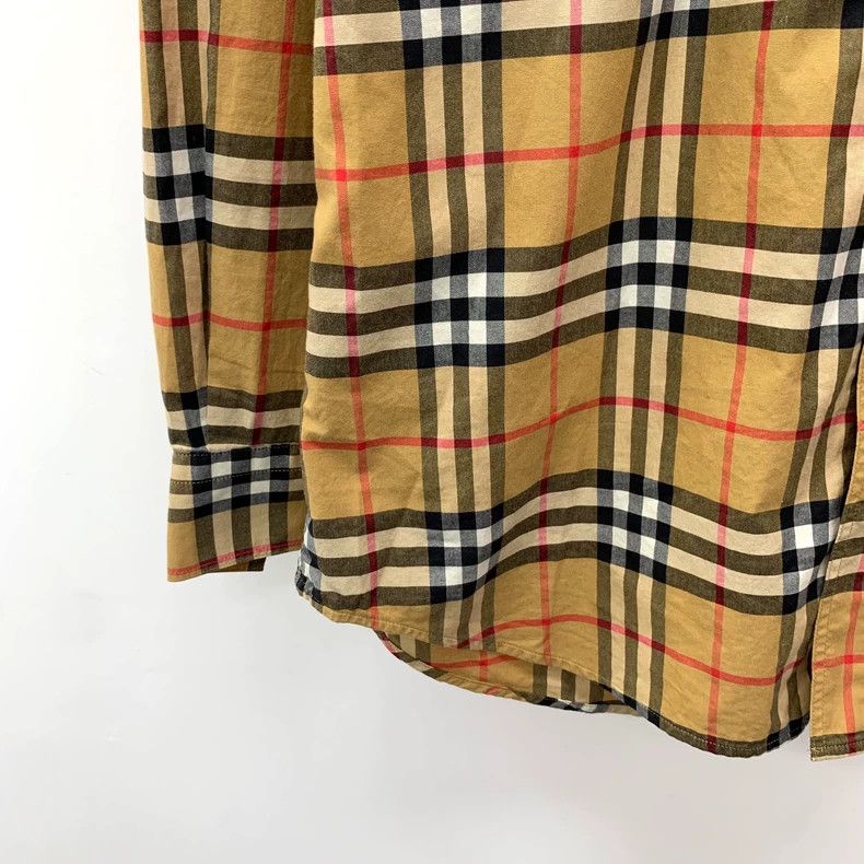 Burberry Burberry Brown Plaid Cotton Long Sleeve Shirt Size US M / EU 48-50 / 2 - 4 Thumbnail