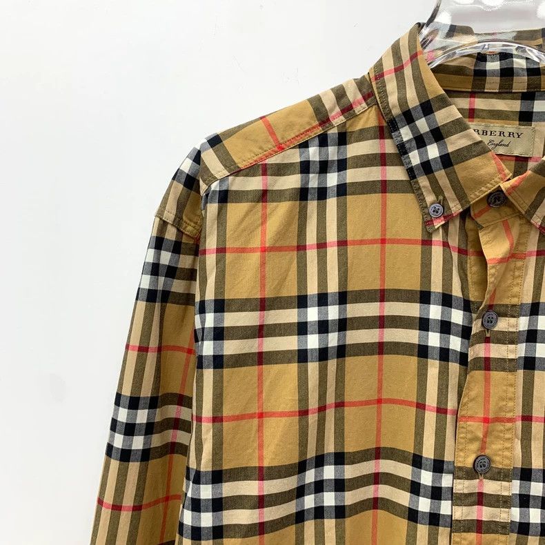 Burberry Burberry Brown Plaid Cotton Long Sleeve Shirt Size US M / EU 48-50 / 2 - 3 Thumbnail