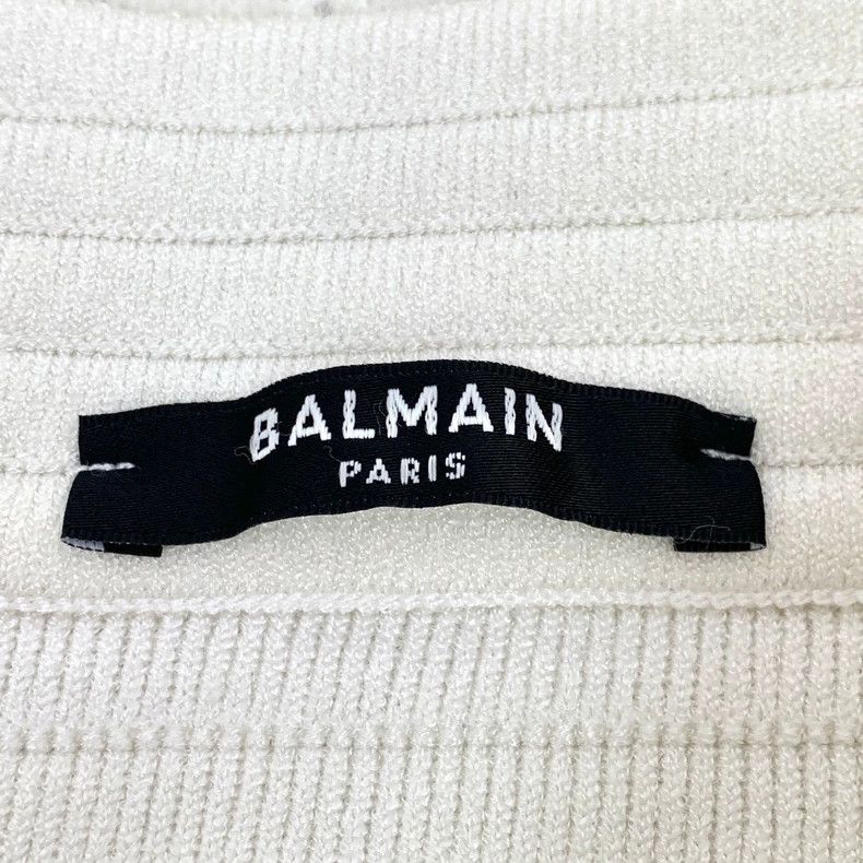 Balmain Balmain White Diamond Pattern Knitted Skirt Size US 38 / EU 54 - 6 Thumbnail