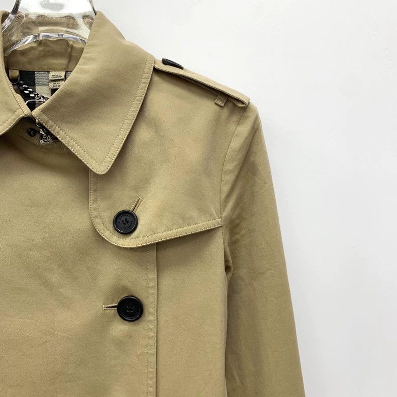 Burberry Burberry Brown Cotton Double-Breasted Trench Coat Size US XS / EU 42 / 0 - 3 Thumbnail