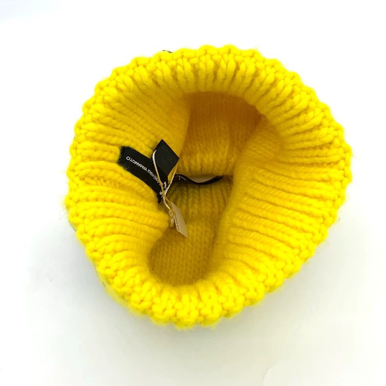 Y-3 Y-3 Yellow Knitted Wool Beanie Hat Size ONE SIZE - 4 Thumbnail