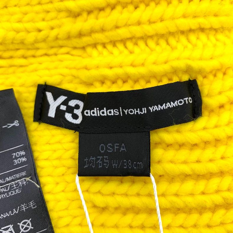 Y-3 Y-3 Yellow Knitted Wool Beanie Hat Size ONE SIZE - 5 Thumbnail