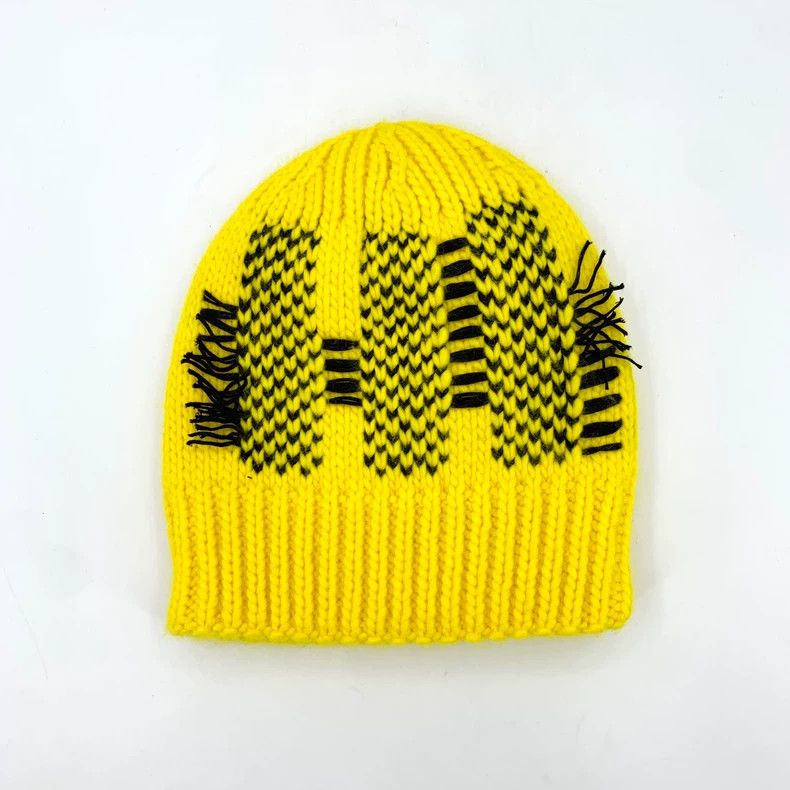Y-3 Y-3 Yellow Knitted Wool Beanie Hat Size ONE SIZE - 2 Thumbnail