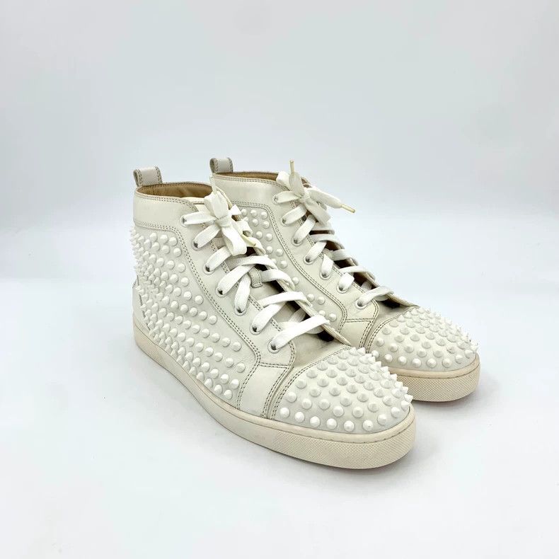 Christian Louboutin Christian Louboutin White High-Top Sneakers Size US 10 / EU 43 - 2 Thumbnail