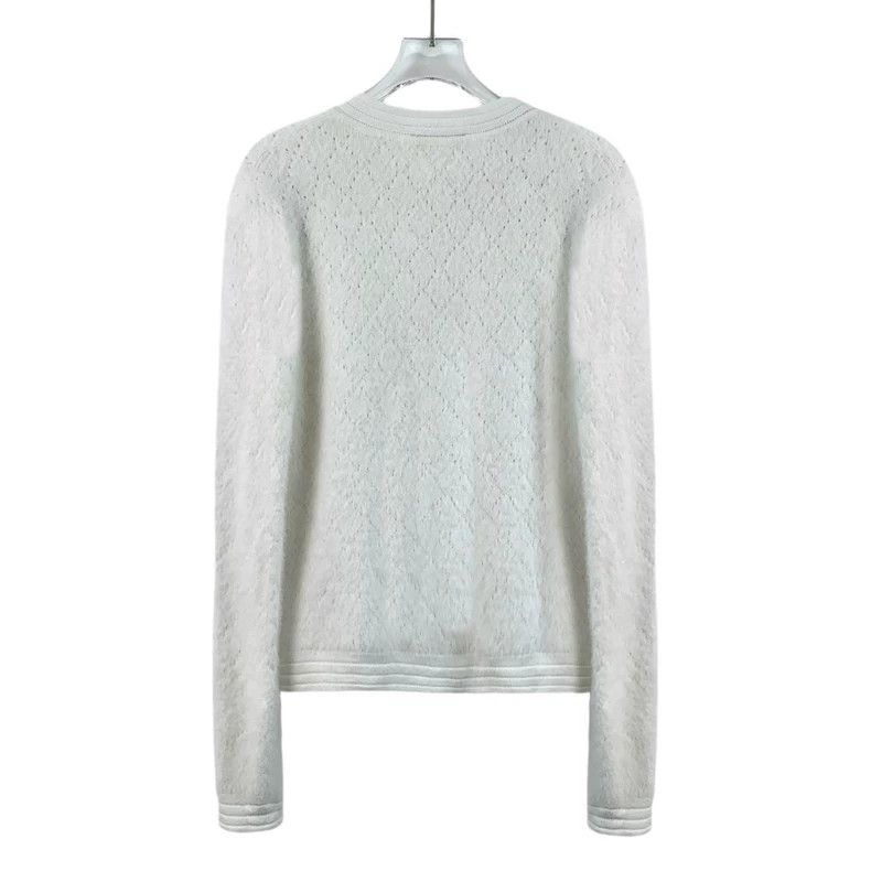 Balmain White Diamond Pattern Long Sleeve Cardigan Size US XS / EU 42 / 0 - 2 Thumbnail