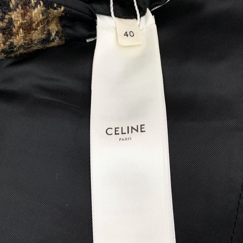 Celine Brown Houndstooth Wool Double-Breasted Blazer Size US M / EU 48-50 / 2 - 6 Thumbnail