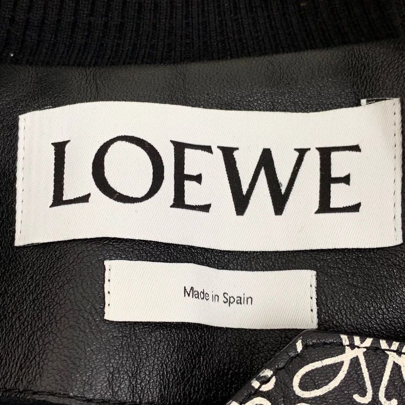 Loewe Loewe Black Logo Printed Leather Jacket Size US S / EU 44-46 / 1 - 5 Thumbnail