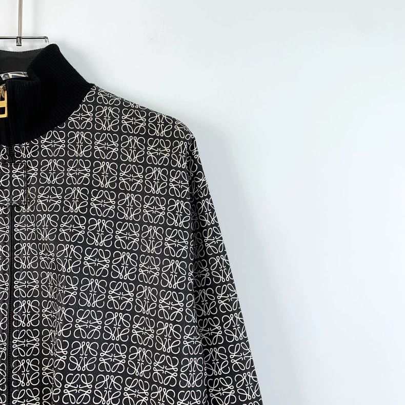 Loewe Loewe Black Logo Printed Leather Jacket Size US S / EU 44-46 / 1 - 3 Thumbnail