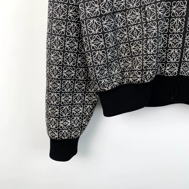 Loewe Loewe Black Logo Printed Leather Jacket Size US S / EU 44-46 / 1 - 4 Thumbnail