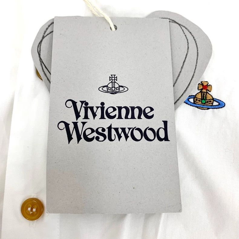 Vivienne Westwood Vivienne Westwood White Embroidered Cotton Shirt Size US L / EU 52-54 / 3 - 6 Thumbnail