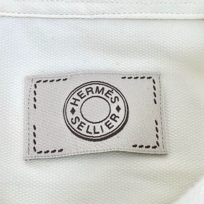Hermes Hermes White Cotton Long Sleeve Shirt M Size Size US M / EU 48-50 / 2 - 5 Thumbnail