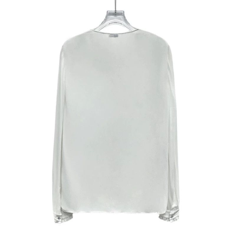 Miu Miu MiuMiu White Long Sleeve Button-Up Shirt Size US M / EU 48-50 / 2 - 2 Thumbnail