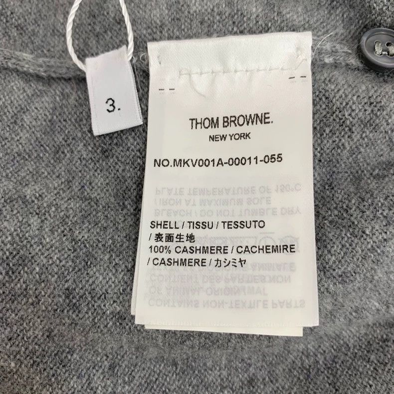 Thom Browne Thom Browne Gray V-Neck Cashmere Vest Size US L / EU 52-54 / 3 - 6 Thumbnail