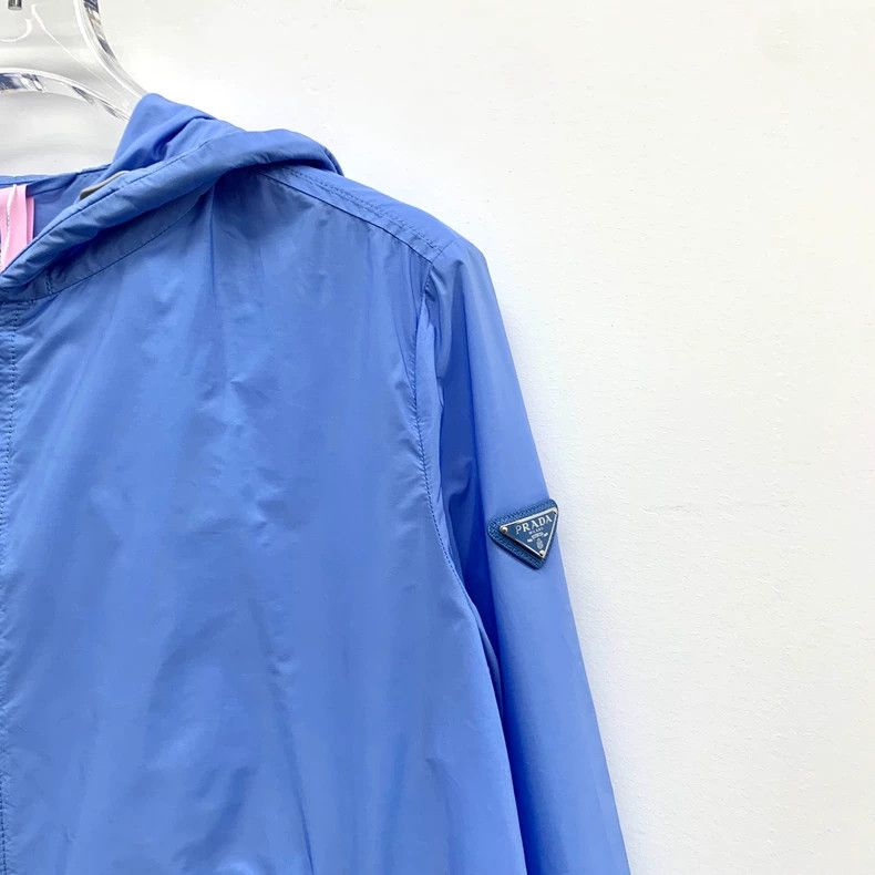 Prada Prada Blue Hooded Jacket with Triangle Logo Size US M / EU 48-50 / 2 - 3 Thumbnail