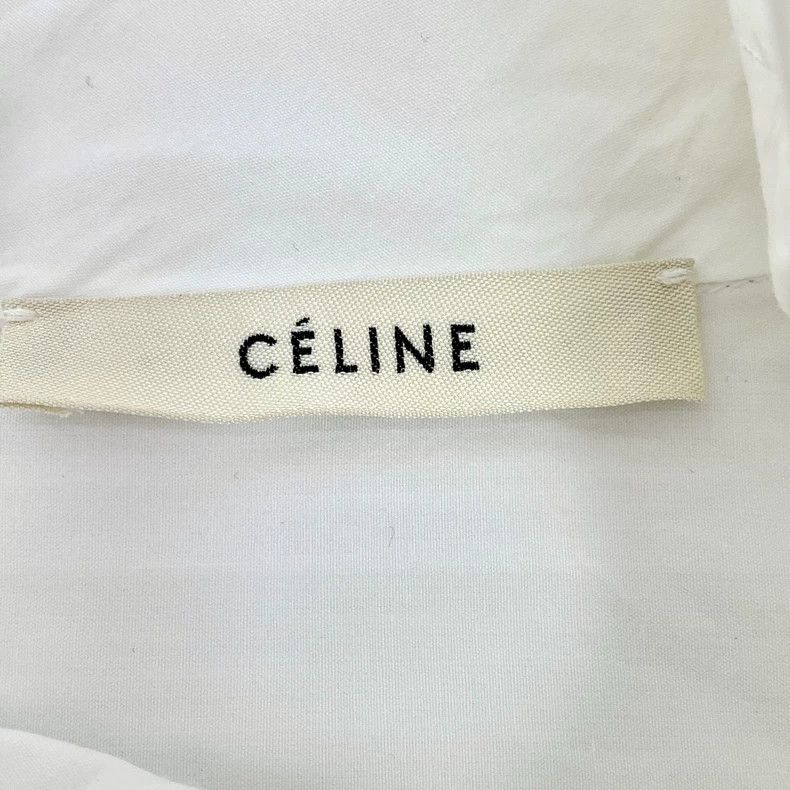 Celine Celine White Long Sleeve Cotton Shirt Size US XS / EU 42 / 0 - 5 Thumbnail