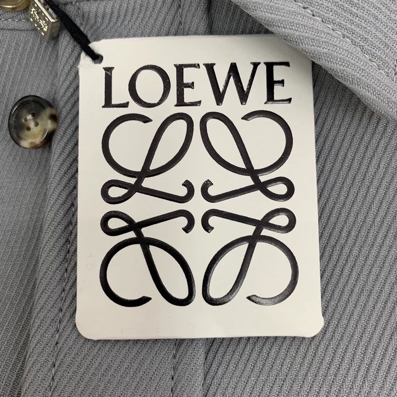 Loewe Gray Logo Embroidered Wool Long Sleeve Shirt Size US M / EU 48-50 / 2 - 7 Thumbnail