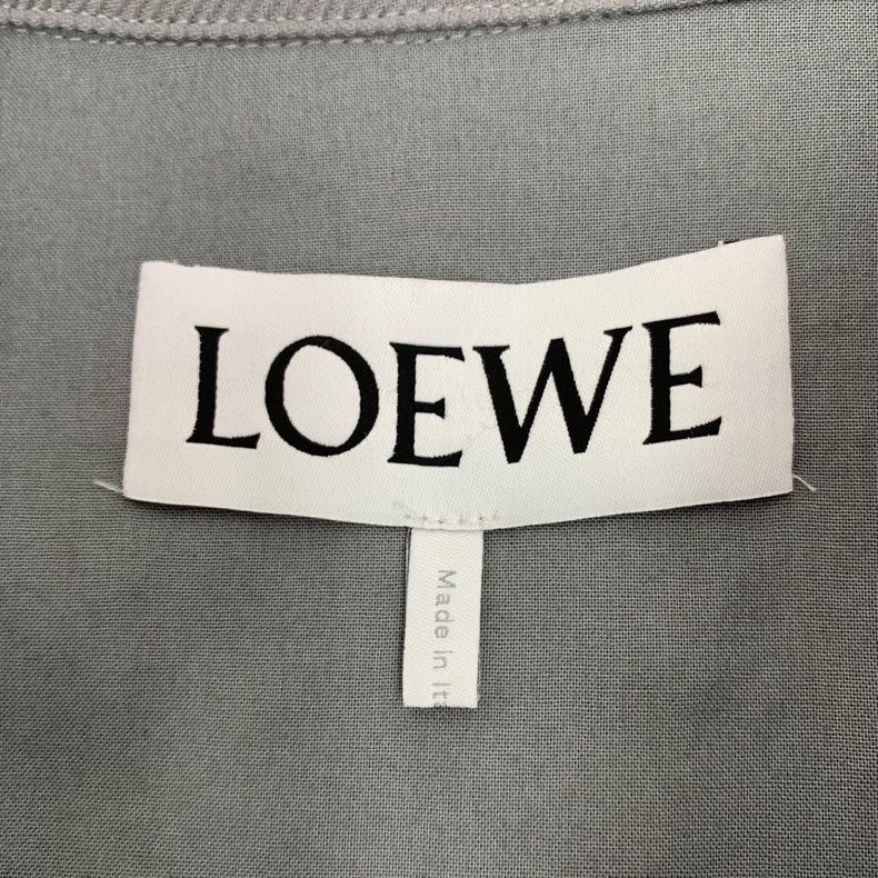 Loewe Gray Logo Embroidered Wool Long Sleeve Shirt Size US M / EU 48-50 / 2 - 6 Thumbnail