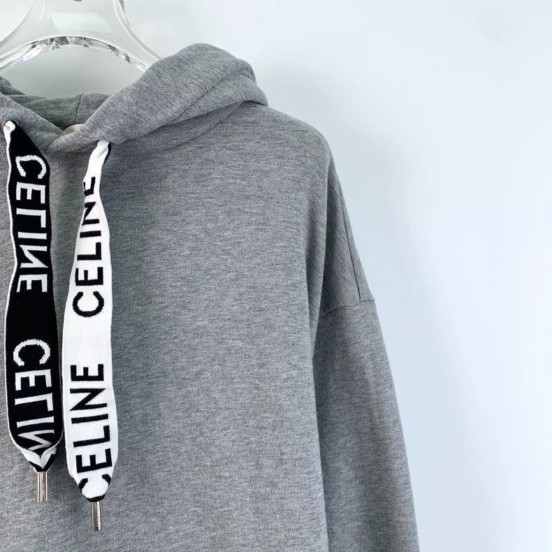 Celine Celine Gray Logo Hoodie with Drawstring Size US XS / EU 42 / 0 - 3 Thumbnail