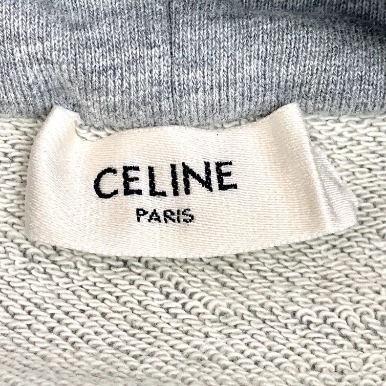 Celine Celine Gray Logo Hoodie with Drawstring Size US XS / EU 42 / 0 - 5 Thumbnail
